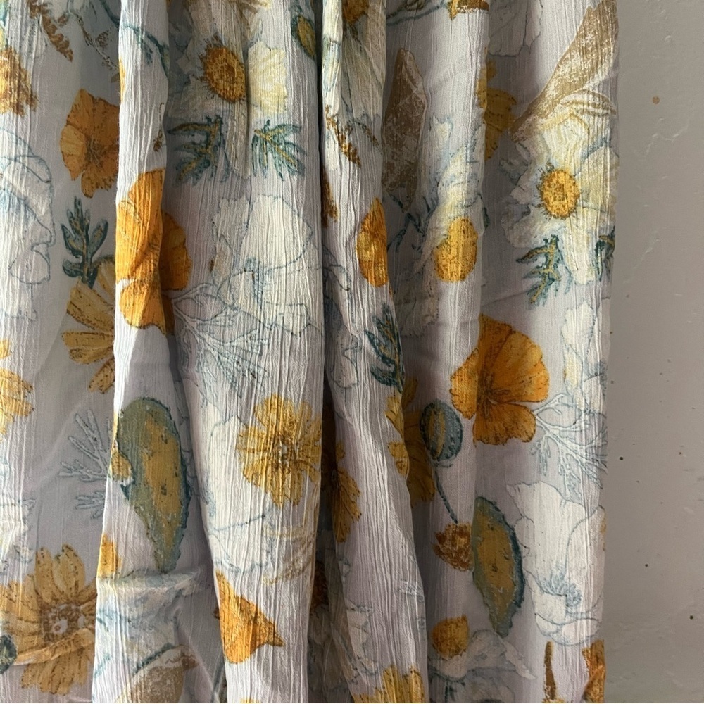 Floral Spaghetti Strap Maxi Dress in Yellow and Blue Size Large NWT - Picture 4 of 12